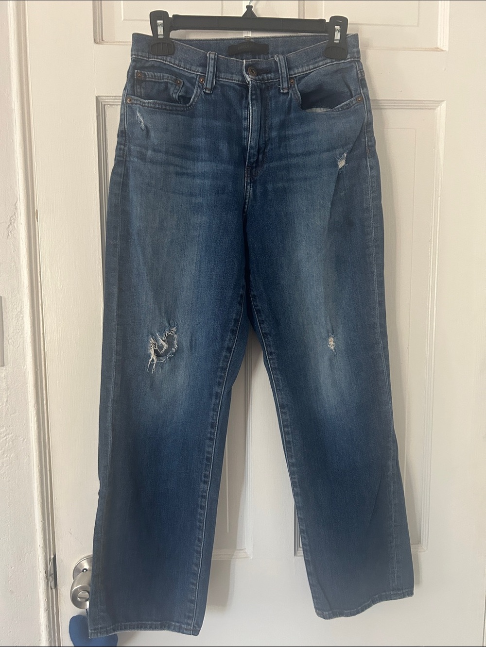 Uniqlo Women's Medium Blue Distressed Boyfriend Jeans